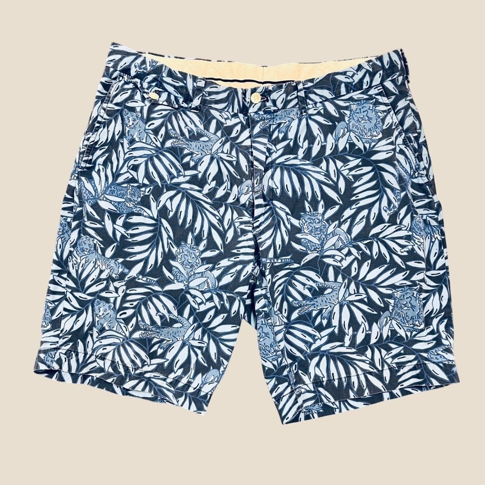 POLO Ralph Lauren Golf Shorts 36 Blue Tiger Paradise Jungle Lion Preppy Tropical